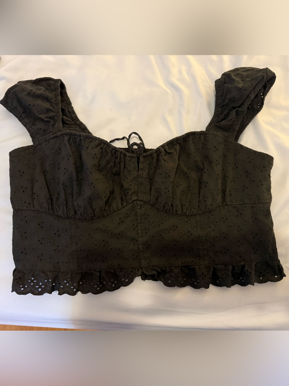 Hollister Black Eyelet Smocked Mini Skirt